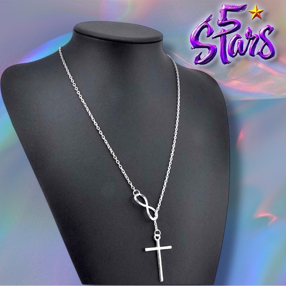 Exclusively Fancy Jewelry - ✨HOST PICK✨Silver Cross & infinity dangle necklace 5 Stars!